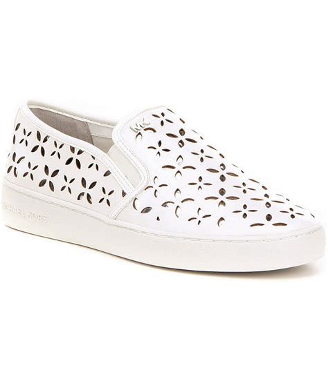 michael kors keaton perforated leather sneaker|Michael Kors keaton slip on.